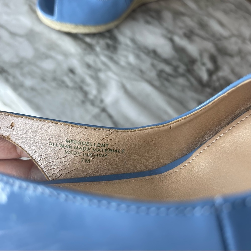 Marc Fisher Espadrille Wedge Sandals Blue Size 7 Read - Picture 4 of 16